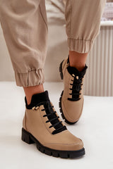 Low shaft eco-leather ankle boots