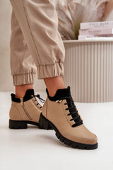 Low shaft eco-leather ankle boots