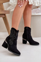 Elegant heel lace-up ankle boots