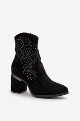 Elegant heel lace-up ankle boots