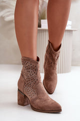 Elegant heel lace-up ankle boots