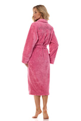 Pink  knee-length bathrobe