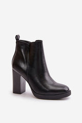 Women's eco leather ankle heel boots