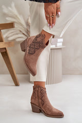 Pointy toes eco-suede heel ankle boots