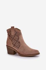 Pointy toes eco-suede heel ankle boots