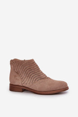 Women's latticed ankle-high upper boots