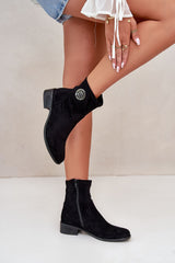 Low heels ankle boots with zipper