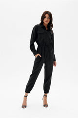 Long sleeves shirt style jumpsuit