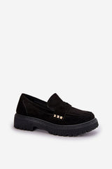 Flat heel platform loafers moccasin