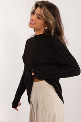 Long varied texture sweater