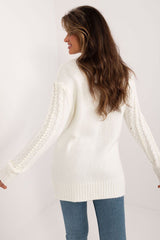 Long varied texture sweater