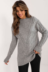 Long varied texture sweater