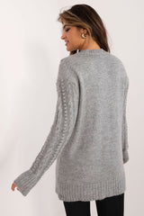 Long varied texture sweater