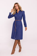 Long sleeves cotton knee-length daydress