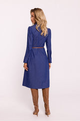 Long sleeves cotton knee-length daydress