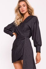 Stylish wrap-over style mini dress