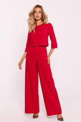 Stylish double-layered wide leg jumpsuit