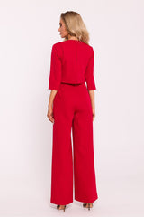 Stylish double-layered wide leg jumpsuit