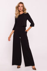 Stylish double-layered wide leg jumpsuit