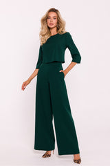 Stylish double-layered wide leg jumpsuit