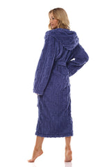 Soft jacquard bathrobe with a hood