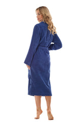 Loose relaxed navy blue bathrobe