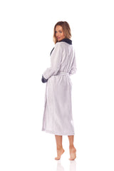 Elegant beige bathrobe with hood