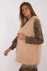 Fur vest in a casual style