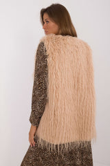 Fur vest in a casual style