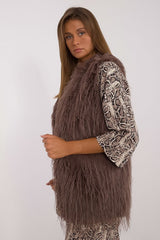 Fur vest in a casual style