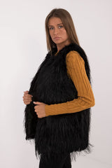 Fur vest in a casual style