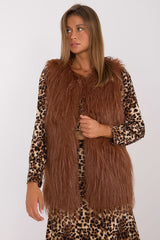 Fur vest in a casual style