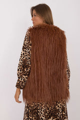 Fur vest in a casual style