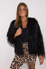 Elegant long sleeves transitional fur jacket