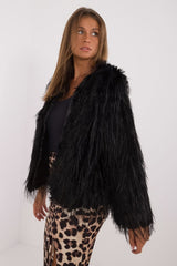 Elegant long sleeves transitional fur jacket