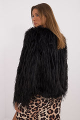 Elegant long sleeves transitional fur jacket