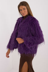 Elegant long sleeves transitional fur jacket