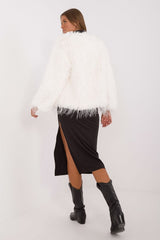 Elegant long sleeves transitional fur jacket