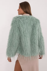 Elegant long sleeves transitional fur jacket