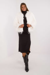 Elegant long sleeves transitional fur jacket