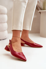 Patent leather block-heeled ballet flats