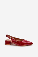 Patent leather block-heeled ballet flats