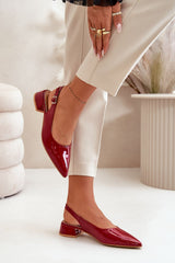 Patent leather block-heeled ballet flats