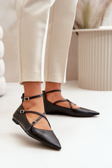 Pointed toes eco-leather ballet flats