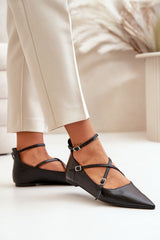 Pointed toes eco-leather ballet flats