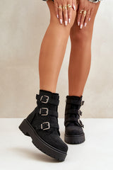 Stylish ankle boots with a decorated upper