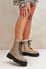 Stylish numerous shiny sequins work boots