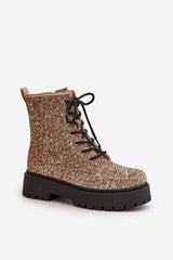 Stylish numerous shiny sequins work boots