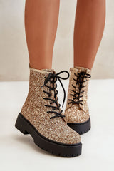 Stylish numerous shiny sequins work boots