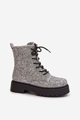 Stylish numerous shiny sequins work boots